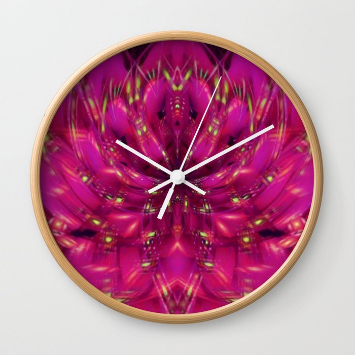 Bouncing Fluffy Neon Lotus Wall Clock