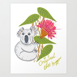 Koala animal nature lover happy print Art Print