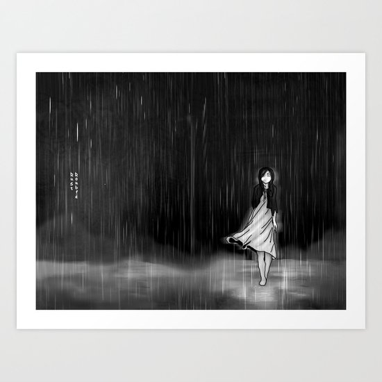 ... as the rain fell on me Art Print