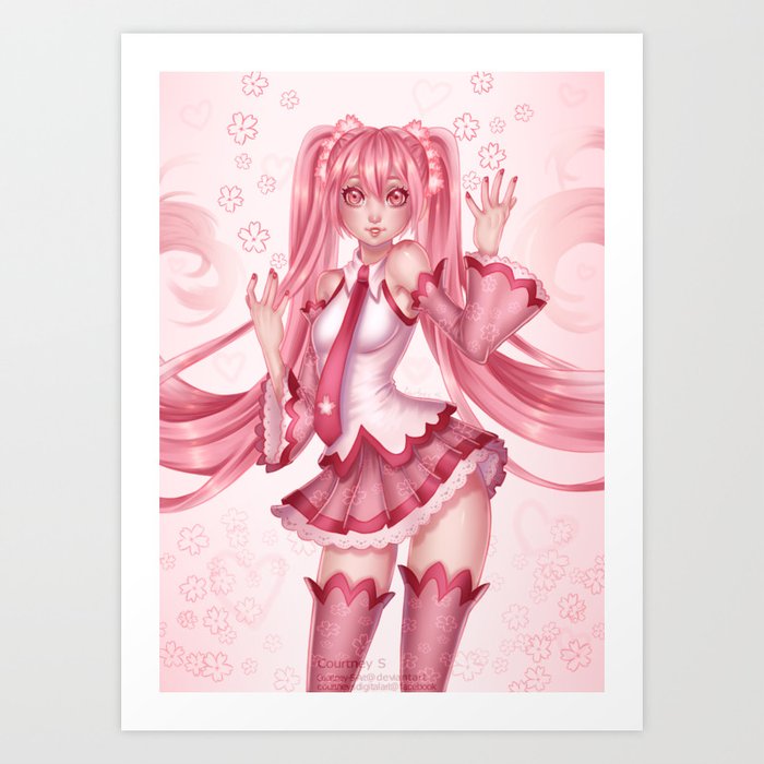 Sakura Miku Art Print By Courtneys Society6