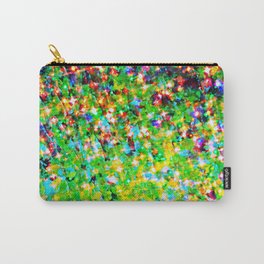 HOLIDAY CHEER - Bold Christmas Festive Green Red Yellow Sparkle Stars Glitter Bling Abstract Art Carry-All Pouch