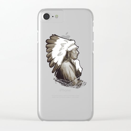 Native American I. Digital painting Clear iPhone Case