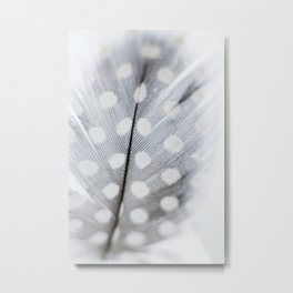 Polka Dot Feather Metal Print
