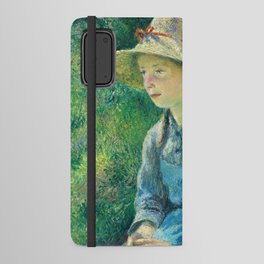 Peasant Girl with a Straw Hat, 1881 by Camille Pissarro Android Wallet Case