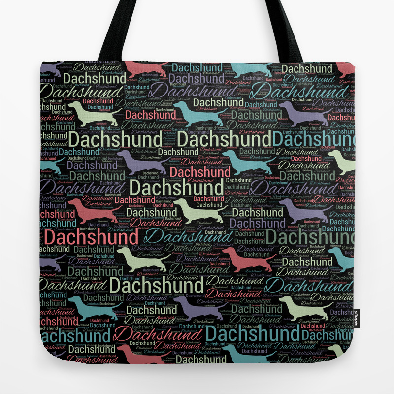 Dachshund Silhouette And Word Art Pattern Tote Bag By K9printart Society6 Dachshund Silhouette And Word Art Pattern Tote Bag By K9printart Society6