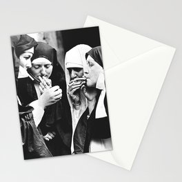 Smoking Nuns Stationery Card