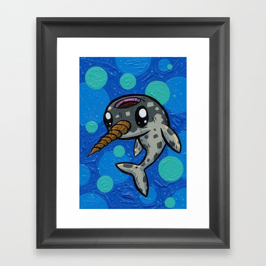 Gnarley the Narwhal Framed Art Print