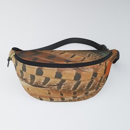 Exquisite Striped Feathers In Yellow And Orange Ochre  Fanny Pack