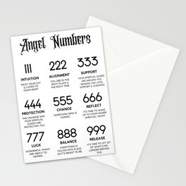Angel numbers & meaning Stationery Cards