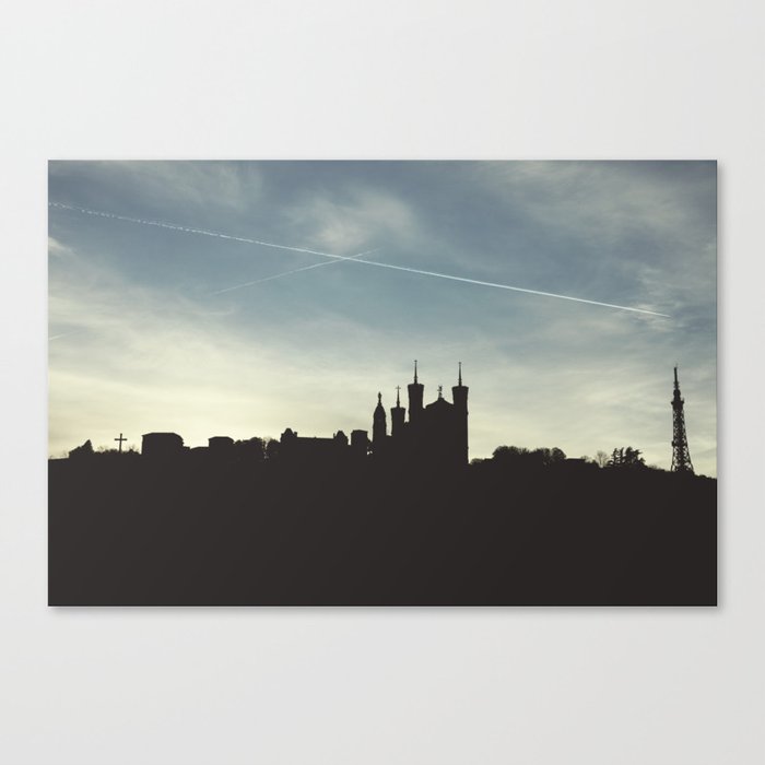 Lyon skyline | Simple Travel Photography Canvas Print