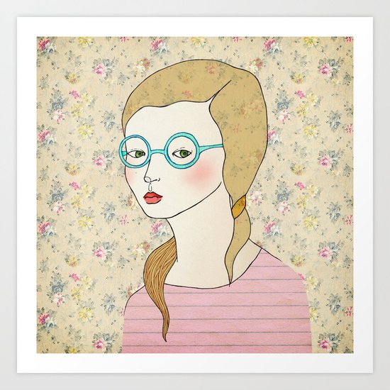 Las gafas redondas. Art Print