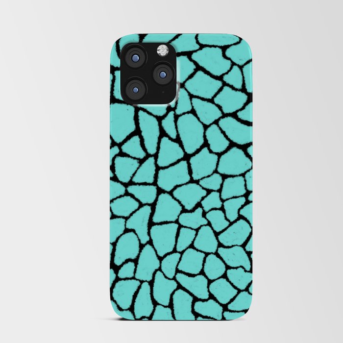 Mosaic Abstract Art Seafoam & Black iPhone Card Case