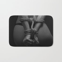 Bondage Bath Mat | Tied, Naughty, Black And White, Sexual, Sex, Naked, Woman, Kinky, S M, B W 