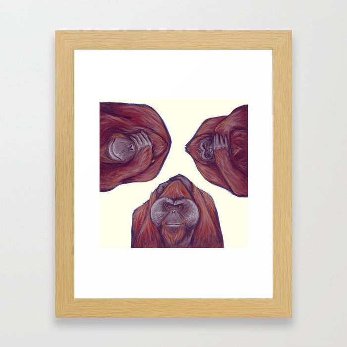 Three Wise Monkeys Framed Art Print