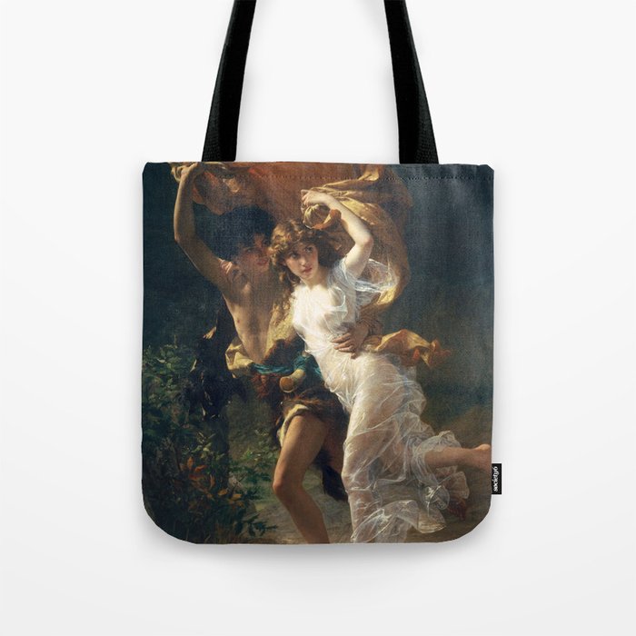 The Storm by Pierre-Auguste Cot 1880 Painting Couple in the Forest Tote Bag