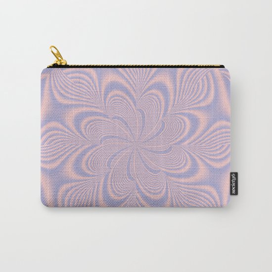 Whirly Bloom Fractal in Rose Quartz and Serenity Carry-All Pouch