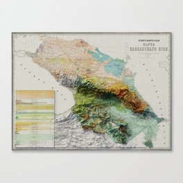 Caucasus 3D Map Print Canvas Print