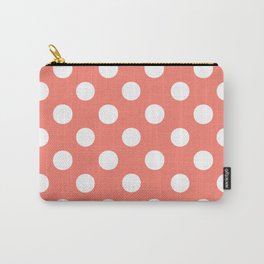 Polka Dots (White/Salmon) Carry-All Pouch