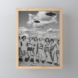 UFO Invasion - beach time Framed Mini Art Print