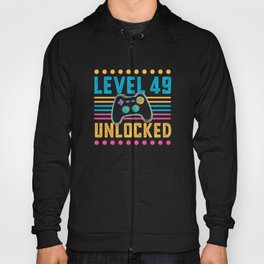 Gaming Level 49 Unlocked 49th Birthday Gamer Gift Hoody