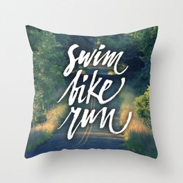 Swim, Bike, Run Throw Pillow
