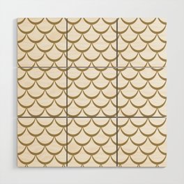 Gold and White Mermaid Scales Wood Wall Art