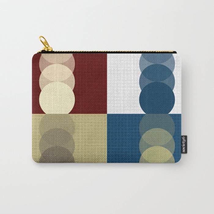 Grid retro color shapes patchwork 2 Carry-All Pouch