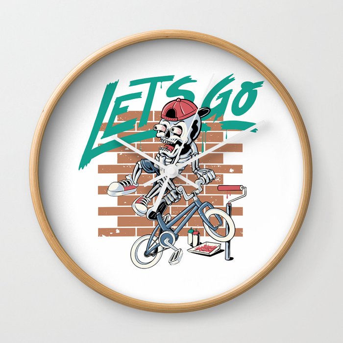 Lets Go Cycling Wall Clock