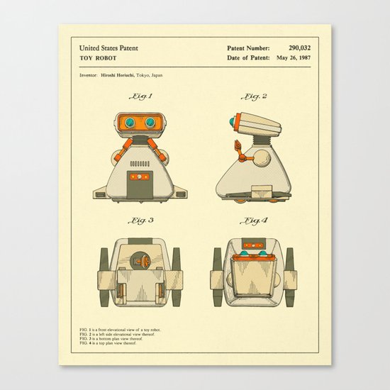ROBOT PATENT (1987) Canvas Print