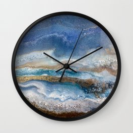 Ocean Blue Resin by Corina Bakke Wall Clock