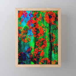 Bohemian Floral abstract batik fabric Framed Mini Art Print
