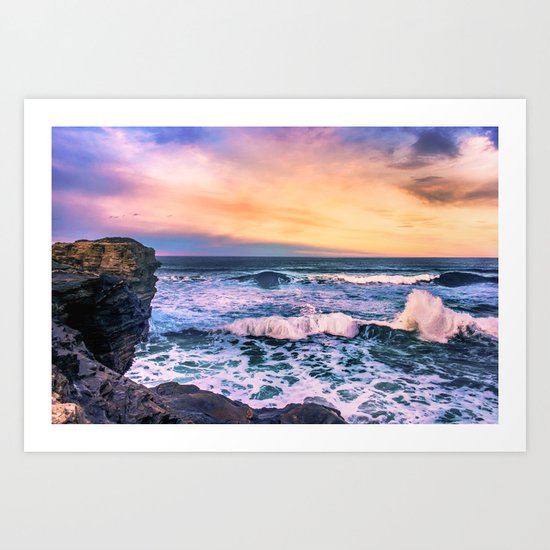Sunset of the Bay of Biscay Art Print