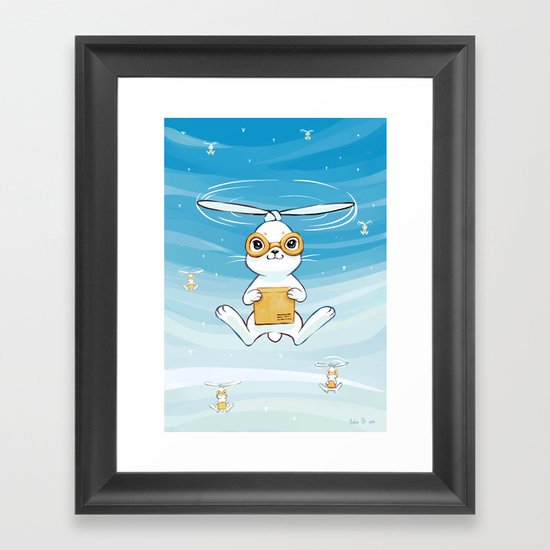 Postal Bunny Framed Art Print