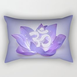 Very Peri Lotus and OM symbol Rectangular Pillow