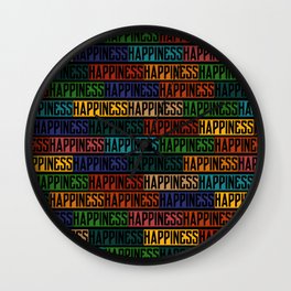 Happiness Colorful dark Wall Clock