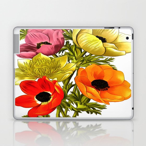 Anemone Windflower Botanical Art Laptop & iPad Skin