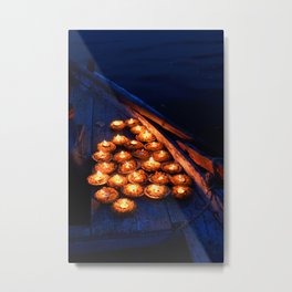 Candles on the Ganges Metal Print