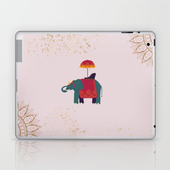 cute elephant and gold mandala Laptop & iPad Skin