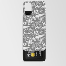 Grey and White Surfing Summer Beach Objects Seamless Pattern Android Card Case