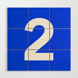 Number 2 (White & Blue) Wood Wall Art