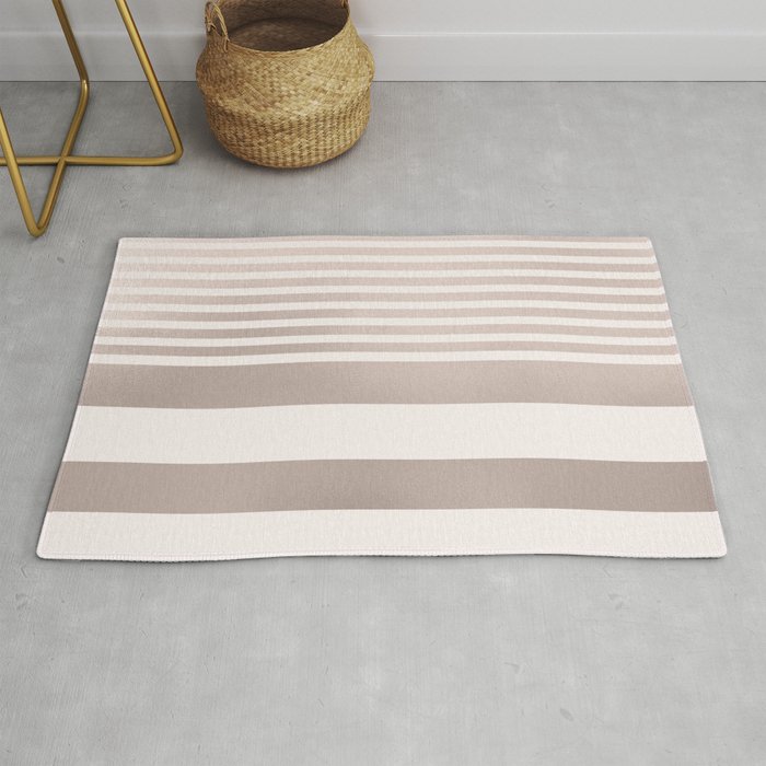 Rose Gold and Pink Stripes Mix Pattern Rug