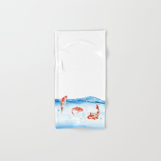 Happy koi fish- fishes sea water lake Hand & Bath Towel