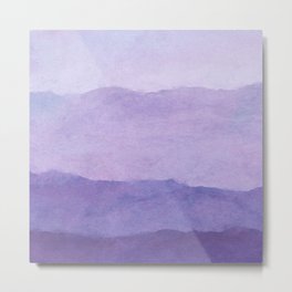 Ombre Waves in Purple Metal Print