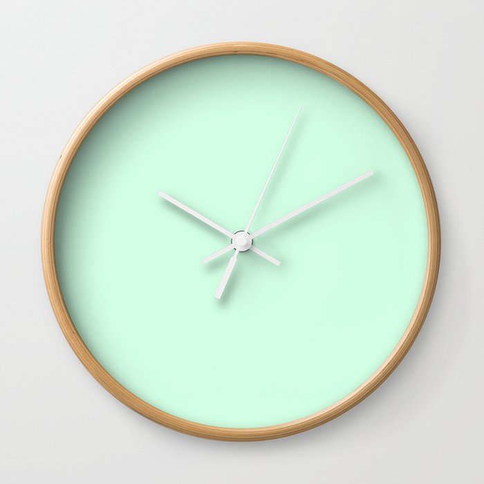 Pale Green Summermint Pastel Green Mint Wall Clock By Podartist