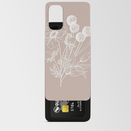 Floral Line Drawing Android Card Case