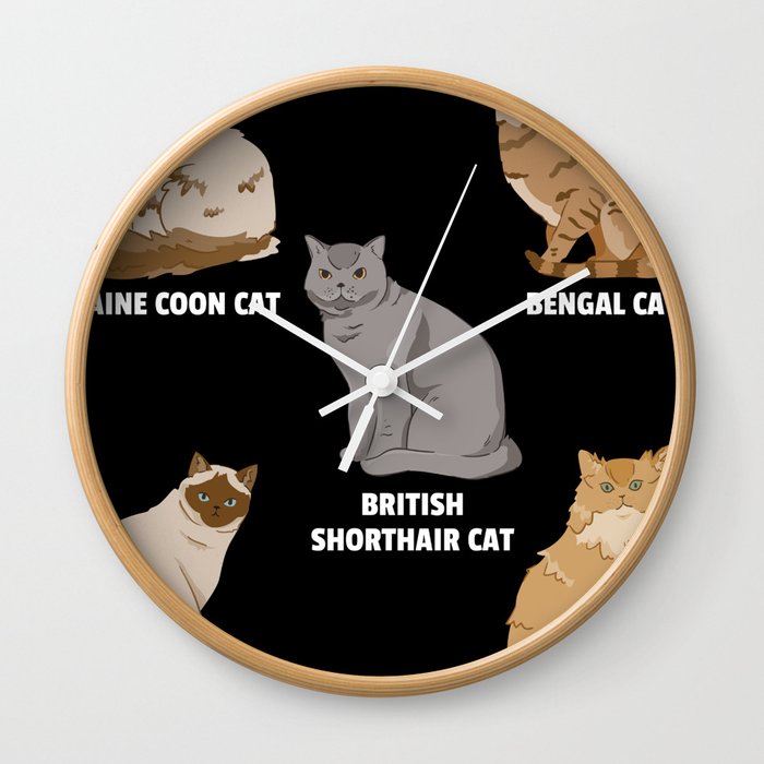 Cats Of The World Different Breeds Of Cats Wall Clock