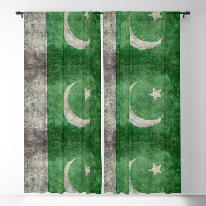 Pakistani flag grungy style Blackout Curtain