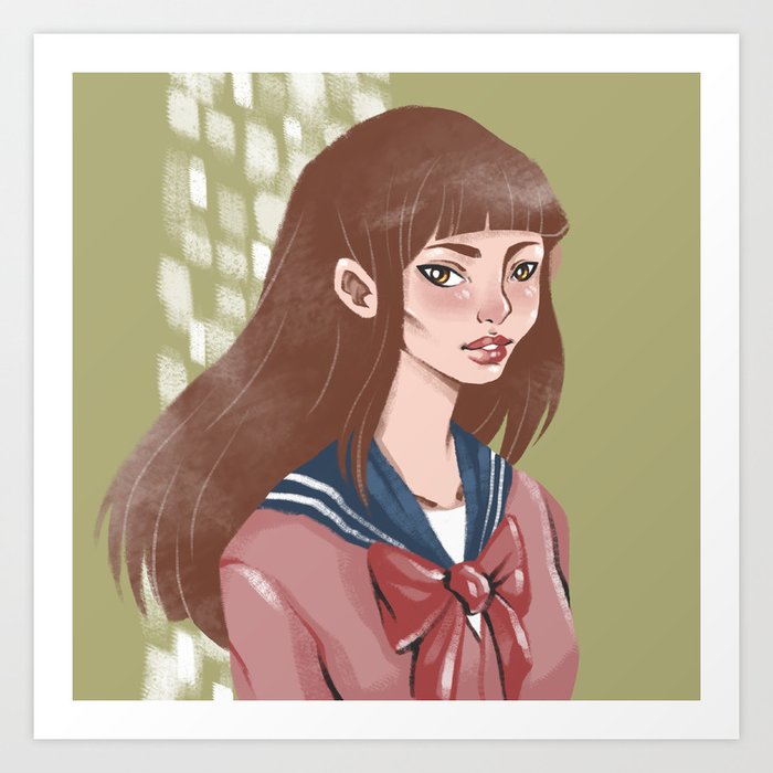 Japan schoolgirl Art Print