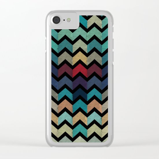 Colorful Chevron Pattern Clear iPhone Case