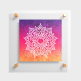 The infinite lotus mandala - vibrant ombre Floating Acrylic Print